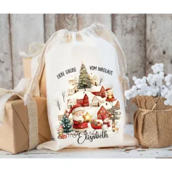 Sale Nikolaussack, Geschenke Kinder personalisiert mit Name, Nikolausgeschenk, Tasche, Nikolausbeutel Weihnachten Säckchen & Beutel