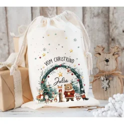 Discount Nikolaussack, Geschenke Kinder personalisiert mit Name, Nikolausgeschenk, Tasche, Nikolausbeutel Weihnachten Säckchen & Beutel