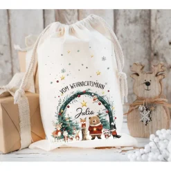Discount Nikolaussack, Geschenke Kinder personalisiert mit Name, Nikolausgeschenk, Tasche, Nikolausbeutel Weihnachten Säckchen & Beutel