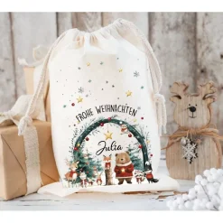 Discount Nikolaussack, Geschenke Kinder personalisiert mit Name, Nikolausgeschenk, Tasche, Nikolausbeutel Weihnachten Säckchen & Beutel