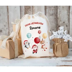 Nikolaussack, Weihnachtssäckchen personalisiert mit Name, Nikolausgeschenk, Tasche, Nikolausbeutel Weihnachten Säckchen & Beutel