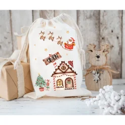 Outlet Nikolaussack, Weihnachtssäckchen personalisiert mit Name, Nikolausgeschenk, Tasche, Nikolausbeutel Weihnachten Säckchen & Beutel