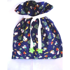 Discount Nikolaussäckchen in blau mit schönen Kindermotiven genäht von Säckchen & Beutel