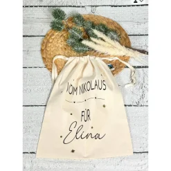 Sale Nikolaussäckchen Säckchen VOM NIKOLAUS personalisiert Baumwollsack Weihnachtssack Geschenkesäckchen Säckchen & Beutel