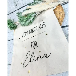 Sale Nikolaussäckchen Säckchen VOM NIKOLAUS personalisiert Baumwollsack Weihnachtssack Geschenkesäckchen Säckchen & Beutel