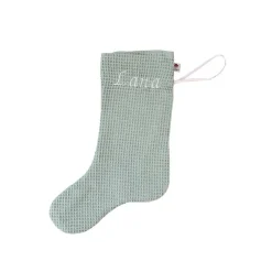 Hot Nikolausstiefel / Nikolausstrumpf / Nikolaussocke aus Waffelpique mit Namen personalisiert Nikolausstiefel