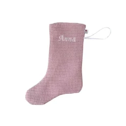 Hot Nikolausstiefel / Nikolausstrumpf / Nikolaussocke aus Waffelpique mit Namen personalisiert Nikolausstiefel