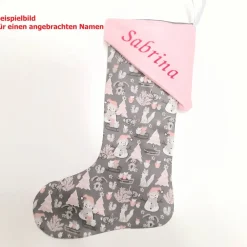 Hot Nikolausstiefel blau mit Sterne, Kaminsocke zum befüllen und aufhängen Nikolausstiefel