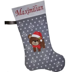Nikolausstiefel|Stickstube Eckental Nikolausstiefel Bär mit Namen