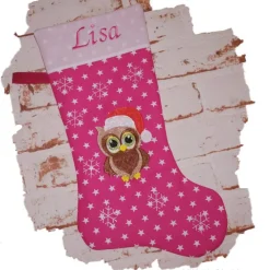Nikolausstiefel Eule mit Namen Nikolausstiefel