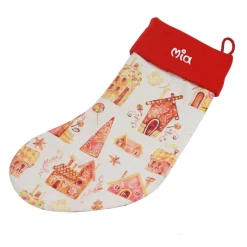 Online Nikolausstiefel Lebkuchenhaus mit Namen - Nikolaussocke personalisiert - Geschenk zum Nikolaus - Weihnachststiefel Nikolausstiefel