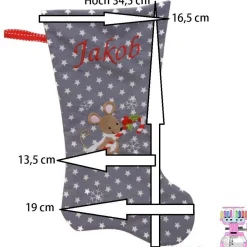 Nikolausstiefel|Stickstube Eckental Nikolausstiefel mit Name Johanna bestickt