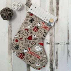Nikolausstiefel|SewingStuffByJaJu Nikolausstiefel mit Namen – Weihnachtsstiefel zum Befüllen | Personalisiertes Nikolaus Geschenk Handmade | Weihnachtsdek