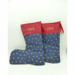 Best Nikolausstiefel OMA, goldfarben bestickt und gefüttert, Weihnachtsdeko Nikolausstiefel