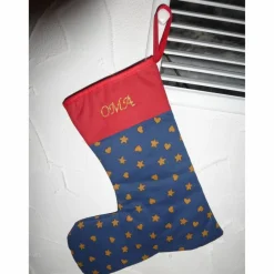 Best Nikolausstiefel OMA, goldfarben bestickt und gefüttert, Weihnachtsdeko Nikolausstiefel