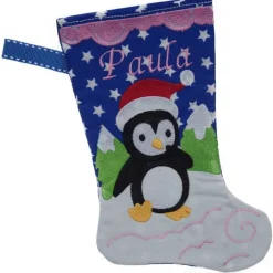 Nikolausstiefel|Stickstube Eckental Nikolausstiefel Pinguin mit Namen