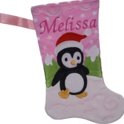 Nikolausstiefel|Stickstube Eckental Nikolausstiefel Pinguin mit Namen