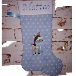 Nikolausstiefel|Stickstube Eckental Nikolausstiefel Rentier mit Namen
