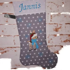 Nikolausstiefel|Stickstube Eckental Nikolausstiefel Rentier mit Namen