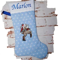 Nikolausstiefel|Stickstube Eckental Nikolausstiefel Rentier mit Namen