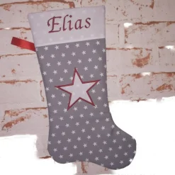 Nikolausstiefel|Stickstube Eckental Nikolausstiefel Stern mit Namen