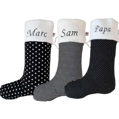 Discount Nikolausstrumpf XXL / Nikolausstiefel / Nikolaussocke mit Namen personalisiert in schwarz Nikolausstiefel