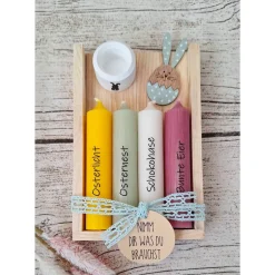 Hot "Nimm dir was du brauchst" Kerzenbox Ostern ~ Stabkerzen Geschenkset ~ Deko Kerzen Osterkerzen