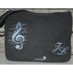 Geschenke|Stickwerkstatt ruby&friends Notentasche/Schultertasche mit Monogramm personalisiert bestickt