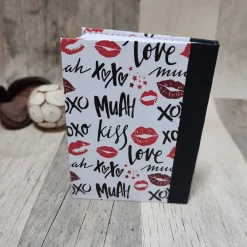 Discount Notizbuch "Kussmund" A7 leimgebunden blanko Valentinstagsgeschenke
