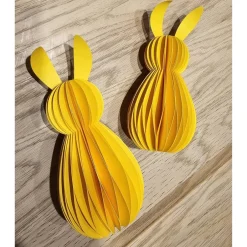 Discount Nur Abholung: Osterhase Wabenoptik Karton Handmade – Stehend ca. 16 cm mit Ohren (Gelb) Osterhasen