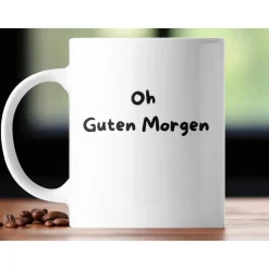 Geschenke|Katis Plotterei Oh Guten Morgen Tasse mit Eule – Lustige Kaffeetasse für Morgenmuffel & Kaffeeliebhaber