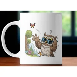 Geschenke|Katis Plotterei Oh Guten Morgen Tasse mit Eule – Lustige Kaffeetasse für Morgenmuffel & Kaffeeliebhaber