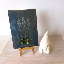 Weihnachtsgeschenke|UtosaDesign Ohrringe * Schutzengel * Grün * Ohrhaken Kupfer * Grußkarte Weihnachten * Geschenkidee