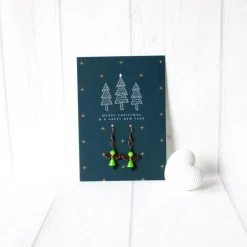 Weihnachtsgeschenke|UtosaDesign Ohrringe * Schutzengel * Grün * Ohrhaken Kupfer * Grußkarte Weihnachten * Geschenkidee