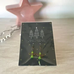 Weihnachtsgeschenke|UtosaDesign Ohrringe * Schutzengel * Grün * Ohrhaken Kupfer * Grußkarte Weihnachten * Geschenkidee