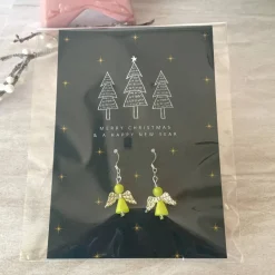 Sale Ohrringe * Schutzengel * Hellgrün * Ohrhaken 925er Silber * Grußkarte Weihnachten * Geschenkidee Weihnachtsgeschenke