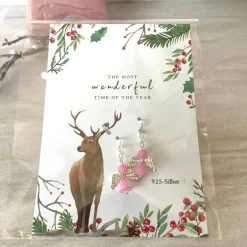 Ohrringe * Schutzengel * Rosa * Ohrhaken 925er Silber * Grußkarte Weihnachten * Geschenkidee Weihnachtsgeschenke