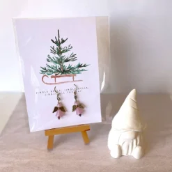 Weihnachtsaccessoires|UtosaDesign Ohrringe * Schutzengel * Rosa* Ohrhaken Bronze* Grußkarte Weihnachten * Geschenkidee