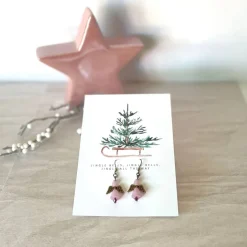 Weihnachtsaccessoires|UtosaDesign Ohrringe * Schutzengel * Rosa* Ohrhaken Bronze* Grußkarte Weihnachten * Geschenkidee