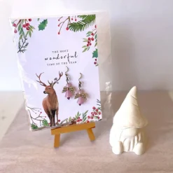 Weihnachtsgeschenke|UtosaDesign Ohrringe * Schutzengel * Rosa * Ohrhaken 925er Silber * Grußkarte Weihnachten * Geschenkidee
