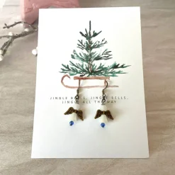 Outlet Ohrringe * Schutzengel * Weiß * Ohrhaken Bronze* Grußkarte Weihnachten * Geschenkidee Weihnachtsaccessoires
