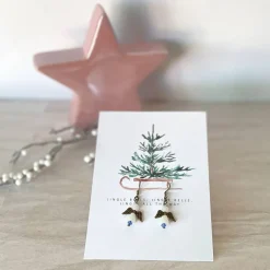 Outlet Ohrringe * Schutzengel * Weiß * Ohrhaken Bronze* Grußkarte Weihnachten * Geschenkidee Weihnachtsaccessoires