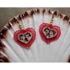Best Ohrringe handgeklöppelt Holzbild Handarbeit Unikat Herzen Valentinstag Geschenk Oktoberfest Accessoires