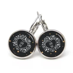 Clearance Ohrstecker Ohrhänger Clipse Valentinstag Herz Liebe schwarz love you - verschiedene Größen - Edelstahl - Geschenkidee Valentinstagsgeschenke
