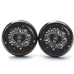 Clearance Ohrstecker Ohrhänger Clipse Valentinstag Herz Liebe schwarz love you - verschiedene Größen - Edelstahl - Geschenkidee Valentinstagsgeschenke