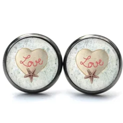 Hot Ohrstecker Ohrhänger Clipse Valentinstag Herz Love Seestern - verschiedene Größen - Edelstahl - Geschenkidee Valentinstagsgeschenke