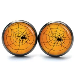 Schmuck|Just Trisha Ohrstecker, Ohrhänger, Clipse Halloween Spinne Spinnennetz
