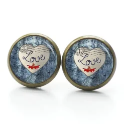 Outlet Ohrstecker Ohrhänger Clipse Valentinstag Love Liebesbrief - verschiedene Größen - Edelstahl - Geschenkidee Valentinstagsgeschenke