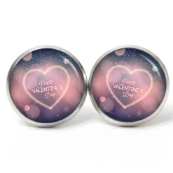 Clearance Ohrstecker Ohrhänger Clipse Valentinstag Herz Liebe rosa - verschiedene Größen - Edelstahl - Geschenkidee Valentinstagsgeschenke