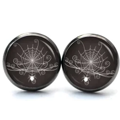 New Ohrstecker, Ohrhänger, Clipse Halloween Spinne Spinnennetz schwarz weiß Schmuck